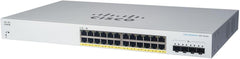 Cisco Cbs220-24P-4X Managed L2 Gigabit Ethernet, W129308934 (Gigabit Ethernet (10/100/1000) Ethernet-aansluiting, ethernet, ondersteunt voeding via deze poort (Poe) wit)