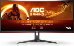 AOC G2 CU34G2XE/BK LED display 86,4 cm (34") 3440 x 1440 pixels Wide Quad HD LCD Noir, Rouge