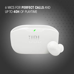 JBL Vibe Buds 2 - True Wireless Noise Cancelling oordopjes Pure Bass Sound & Smart Ambient Technology, 4 microfoons voor scherpe, heldere gesprekken, tot 40 uur afspelen, IP54 stof- en waterbestendig