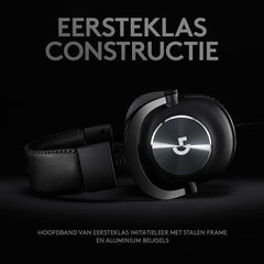 Logitech G PRO X Gaming Headset, Over-Ear hoofdtelefoon met Blue VO! CE-microfoon, bedraad, DTS-hoofdtelefoon: X 7.1 voor esportgaming, PRO-G 50 mm-luidsprekers, PC/PS/Xbox/Nintendo-schakelaar, zwart