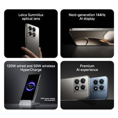 Xiaomi 14T Pro - Leica Summilux Optical Lens - 12GB RAM - 512GB Storage - MediaTek Dimensity 9300+ - 144Hz AI Display - 120W HyperCharge - Titan Gray