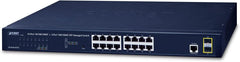 Planet Managed Gigabit Switch - 16 Poorten RJ45 en 2 SFP Slots (L2/L4)