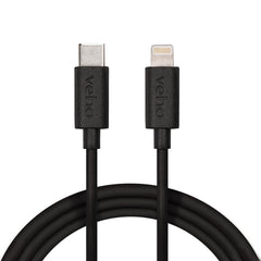 Veho Pebble USB-C naar Lightning Oplaad- en Datakabel - MFi - 1m - Zwart