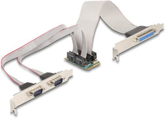 DeLOCK 95277 Mini PCIe I/O Kaart - 1x Parallel & 2x Serieel (Full Size)