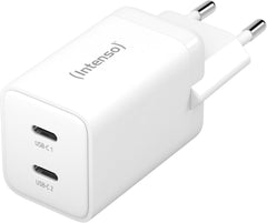 Intenso W40CC GaN USB-C Snellader - Dubbele USB-C Poort - 40W - Wit