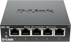 D-Link DES-105 5-Poorts Fast Ethernet Desktop Switch - Metaal