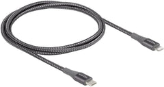 Delock USB Type-C naar Lightning, 1 m, grijze USB-kabel