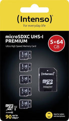 Intenso Premium MicroSDXC 64GB Geheugenkaart - 5-Pack (UHS-I / Class 10)
