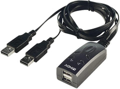 LINDY 2-Poorts USB KM Switch - Toetsenbord & Muis Switch voor 2 PC's