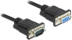 DeLOCK Seriële Kabel RS-232 Sub-D9 - Mannelijk naar Vrouwelijk - 2m