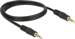DeLOCK 83435 Audio Kabel - 3.5mm Jack 4-pins Male-Male - 1 Meter Zwart