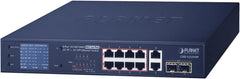 Planet GSD-1222VHP PoE+ Switch - 8x Gigabit PoE+ (120W) & 2x SFP met Kleuren-LCD