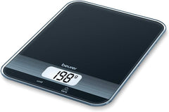 Beurer KS 19 Black keukenweegschaal (digitale keukenweegschaal, met tarra-weegfunctie, sensortoetsbediening, draagvermogen van 5 kg)