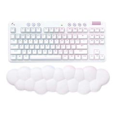 Logitech G 715 Draadloos gamingtoetsenbord met LIGHTSYNC RGB-verlichting, LIGHTSPEED, touch-schakelaar en handsteun voor toetsenbord, compatibel met pc en Mac, mistwit - QWERTY Spaans