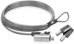 ACT Laptopslot 2m, Kabel Met Sleutel, Nano Slot Laptopbeveiligingskabel, Draaibaar Slothoofd, Laptop Slot HP, Draagbare Anti-Diefstal Kabel - AC9030