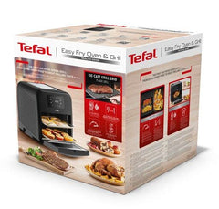 Tefal FW5018 Easy Fry Oven & Grill 9-in-1 heteluchtfriteuse, 11 liter voor 6 porties, 7 accessoires, 8 programma's, online recepten, timer, gezond koken, snel en energiezuinig, zwart