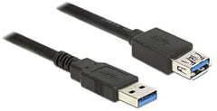 DeLOCK USB 3.0 Verlengkabel - USB-A Mannelijk naar Vrouwelijk - 2 Meter - Zwart