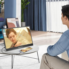 Showscren Draagbare monitor 15,6 inch IPS FHD 1920x1080P 100% sRGB HDMI/USB C draagbare monitor voor pc/laptop, monitor met luidspreker