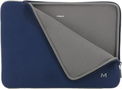 MOBILIS Neopreen laptoptas voor 14-16 inch (35,6-40,6 cm) notebook/ultrabook tot 16 inch, mouwen 15,6 inch, marineblauw en grijs