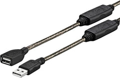 Vivolink PROUSBAAF10 Actieve USB 2.0 Verlengkabel - 10 Meter - Zwart
