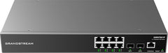 Grandstream GWN7801P Managed PoE Switch - 8x Gigabit PoE+ & 2x SFP (120W)