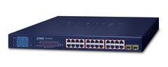 Planet GSW-2620VHP - 24-Poorts Gigabit PoE+ Switch met 2 SFP Poorten (1U Rackmount)