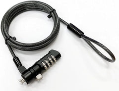 eSTUFF Beveiligingsslot met 4-wielcombinatie voor nano-sleuf, K60603WW, WIRELOCK, draad, slot, NAN (combinatie voor nano-sleuf 4,5 mm x 180 cm, snijbestendig 7x7 gedraaide streng, koolstofstaal, zwart