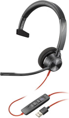 Plantronics Blackwire 3310 USB-A (Poly) – bekabelde één-ear headset (mono) met microfoonarm – verbinding met je pc en/of Mac via USB-A – compatibel met teams, zoom en meer