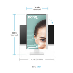 BenQ GW2486TC 24" IPS 1080p Home Office Monitor, FHD, USB-C (65 W voeding), 100Hz, Eye-Care, Ergonomisch design, USB hub, daisychain, hoge verversingssnelheid, 99% sRGB, HDMI, Display Port