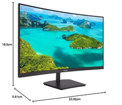 Gebogen pc-scherm - PHILIPS 241E1SC / 00 - 23.6 FHD - VA-paneel - 4 ms - 75Hz - VGA / HDMI - AMD FreeSync