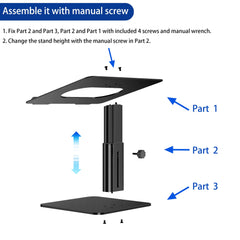 Besign LSX6N Aluminium laptopstandaard, ergonomische verstelbare notebookstandaard, stijghouder computerstandaard, compatibel met 10-15,6 inch laptops, Zwart