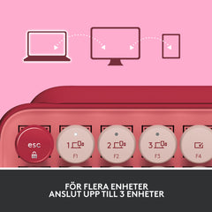 Logitech POP Keys Heartbreaker Draadloos mechanisch toetsenbord met gepersonaliseerde emoji-toetsen, Scandinavische QWERTY-lay-out