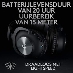 Logitech G PRO X Wireless LIGHTSPEED Gaming Headset met Blue VO!CE-microfoonfiltertechnologie, PRO-G-drivers van 50mm, DTS Headphone: X 2.0, 20+ Uur Batterij, PC, PS5, PS4 en Switch - Zwart