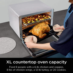 Ninja Prestige Smart XL 10 in 1 Air Fry Digital Convectie Broodrooster met luchtbraden, grillen, bakken, volledig grillen, pizza, toasten, bagel en opwarmen, 1800 watt, staal