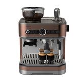 PHILIPS Barista Brew Semi Automatische Espressomachine - Enkele & Dubbele Espresso + Americano-knop, 280g Dual Bean Container, Gekalibreerd Tamponeren, Metalen Cappuccino (PSA3228/41)