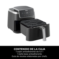 Ninja Air Fryer PRO 4.7L, Enkele Lade, 4-in-1, Airfryer, Roosteren, Opwarmen, Drogen, Voor 1-2 Porties, Digitaal, Voor Bevroren Voedsel, Anti-aanbak Lade & Mandje, 2000W, Zwart AF140EU