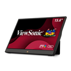 ViewSonic VA1655 40 cm (15,6 inch) draagbare monitor (Full-HD, IPS-paneel, mini-HDMI, 2x USB-C voor Raspberry Pi/Xbox/PS4/PS5, luidspreker), zwart