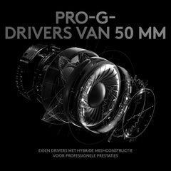 Logitech G PRO X Gaming Headset, Over-Ear hoofdtelefoon met Blue VO! CE-microfoon, bedraad, DTS-hoofdtelefoon: X 7.1 voor esportgaming, PRO-G 50 mm-luidsprekers, PC/PS/Xbox/Nintendo-schakelaar, zwart
