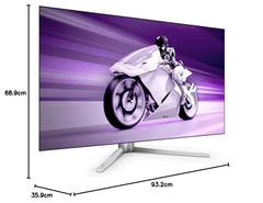 PHILIPS Evnia 42M2N8900-42 Inch 4K Gaming Monitor, 138Hz, OLED, 0.1ms GTG, Ambiglow, 10 bit display, 10w luidsprekers, in hoogte verstelbaar (3840 x 2160 @ 138Hz, 450 cd/m² HDMI 2.1/DP 1.4/USB-C 90w