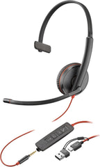 HP Poly Blackwire 3215 Enkeloors Headset - USB-C & 3.5mm Jack - Zwart