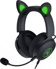 Razer Kraken Kitty V2 Pro - Bedrade RGB-headset met verwisselbare oren (reactieve streamingverlichting, TriForce Titanium 50mm drivers, HyperClear cardioïde microfoon) Zwart