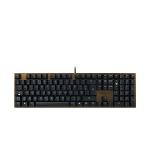 CHERRY KC 200 MX, mechanisch kantoortoetsenbord met geanodiseerde metalen plaat, UK-lay-out (QWERTY), bekabeld, MX2A BROWN schakelaars, zwart/brons