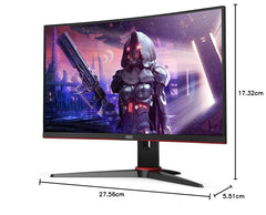 AOC Gaming C24G2AE/BK 24 inch FHD gebogen monitor, 165 Hz, 1ms, FreeSync Premium (1920x1080, HDMI, DisplayPort) Zwart,24 inch FHD Curved