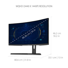 ViewSonic VX3218-2KPC VA-monitor 32 inch QHD, gebogen 1500R, 144Hz, 1ms MPRT, Adaptive Sync, 2x HDMI, 2x DisplayPort, luidspreker, in hoogte verstelbare standaard