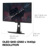 ViewSonic XG272-2K-OLED 27" OLED platte 0.02ms MPRT 240hz gaming-monitor, 2 HDMI, DisplayPort, USB-C, Freesync premium pro, HDR400, in hoogte verstelbare standaard, RGB-achtergrondverlichting