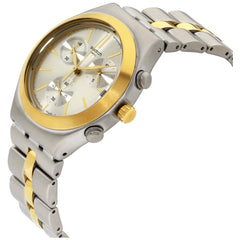 Swatch Unisex volwassenen chronograaf kwarts horloge met roestvrij stalen armband YCS592G