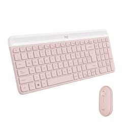 Logitech MK470 Dun, Draadloos Toetsenbord- en Muis Combo - Moderne, Compacte Lay-out, Ultra Stil, 2.4 GHz USB-ontvanger, Plug-and-Play-connectiviteit - Italiaans QWERTY indeling - Roza