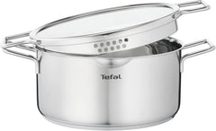 Tefal Nordica Kookpan Ø 20 cm - RVS met Glazen Afgietdeksel - 2,9 L