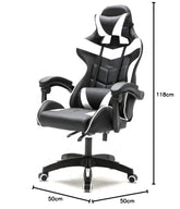 Gamestoel Cyclone tieners - bureaustoel - racing gaming stoel - wit zwart