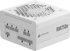 Corsair RM750e White (2025) PC Voeding - 750W - ATX 3.1 & PCIe 5.1 - Cybenetics Gold - Volledig Modulair